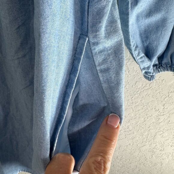 J. Crew Square Neck Chambray Smock MIDI Dress Size S - Picture 11 of 12